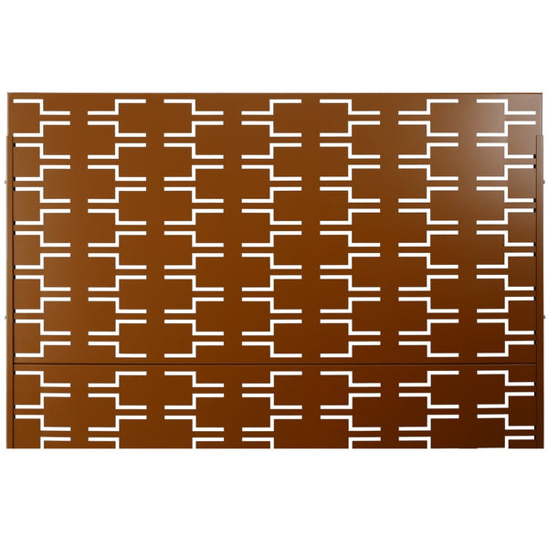 English Elm Outdoor Powder Coated Metal Privacy Screen Freestanding Geometric Panel Patio Garden PS112 Brown W465P193244