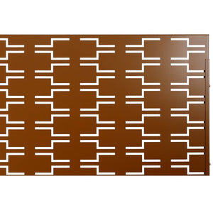 English Elm Outdoor Powder Coated Metal Privacy Screen Freestanding Geometric Panel Patio Garden PS112 Brown W465P193244