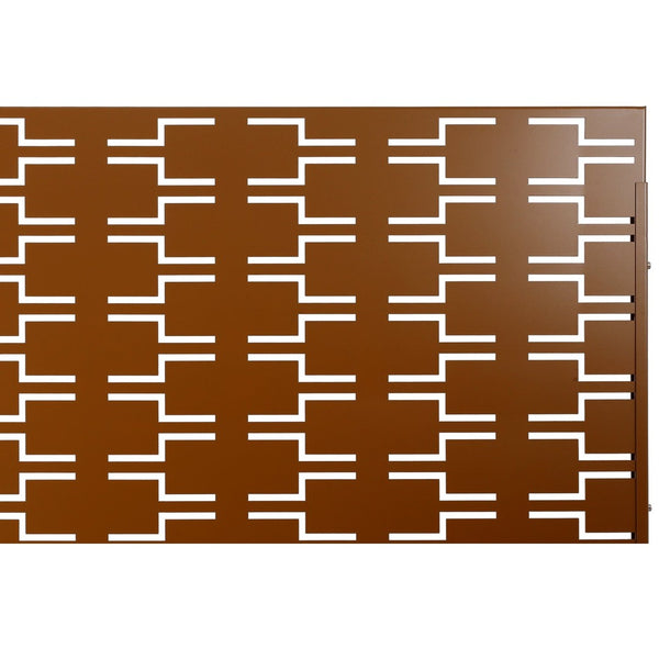 English Elm Outdoor Powder Coated Metal Privacy Screen Freestanding Geometric Panel Patio Garden PS112 Brown W465P193244