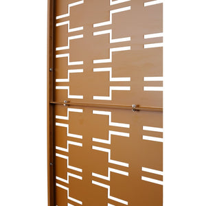 English Elm Outdoor Powder Coated Metal Privacy Screen Freestanding Geometric Panel Patio Garden PS112 Brown W465P193244