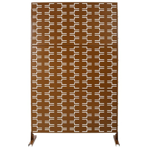 English Elm Outdoor Freestanding Metal Privacy Screen Geometric Lattice Panel for Patio or Deck W465P193245