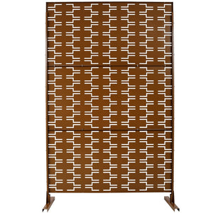English Elm Outdoor Freestanding Metal Privacy Screen Geometric Lattice Panel for Patio or Deck W465P193245