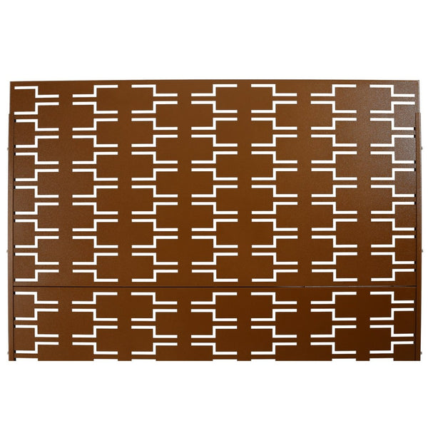 English Elm Outdoor Freestanding Metal Privacy Screen Geometric Lattice Panel for Patio or Deck W465P193245