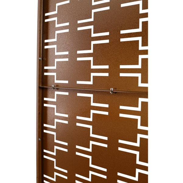 English Elm Outdoor Freestanding Metal Privacy Screen Geometric Lattice Panel for Patio or Deck W465P193245