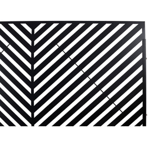 English Elm Outdoor Freestanding Metal Privacy Screen Geometric Cutout Panel for Patio or Garden Black PS113 W465P193246