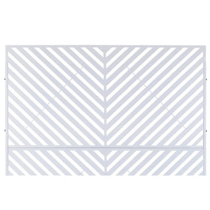 English Elm Outdoor Freestanding Metal Privacy Screen Geometric Panel for Patio Deck or Garden White W465P193247