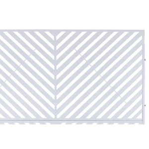 English Elm Outdoor Freestanding Metal Privacy Screen Geometric Panel for Patio Deck or Garden White W465P193247