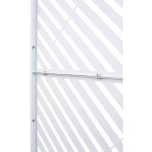 English Elm Outdoor Freestanding Metal Privacy Screen Geometric Panel for Patio Deck or Garden White W465P193247