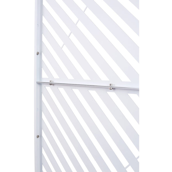 English Elm Outdoor Freestanding Metal Privacy Screen Geometric Panel for Patio Deck or Garden White W465P193247