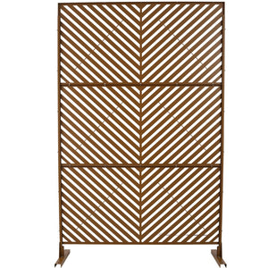 English Elm Outdoor Freestanding Metal Privacy Screen Geometric Cutout Panel for Patio or Garden Brown PS113 W465P193248