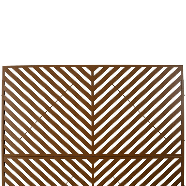 English Elm Outdoor Freestanding Metal Privacy Screen Geometric Cutout Panel for Patio or Garden Brown PS113 W465P193248