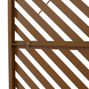 English Elm Outdoor Freestanding Metal Privacy Screen Geometric Cutout Panel for Patio or Garden Brown PS113 W465P193248