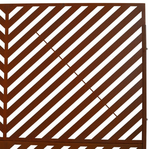 English Elm Outdoor Freestanding Metal Privacy Screen Rustic Patina Lattice Panel for Patio Deck Garden PS113 W465P193249