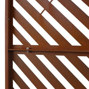 English Elm Outdoor Freestanding Metal Privacy Screen Rustic Patina Lattice Panel for Patio Deck Garden PS113 W465P193249