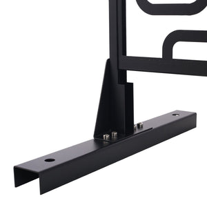 English Elm Outdoor Freestanding Geometric Metal Privacy Panel for Patio Balcony Deck Garden Black W465P193250