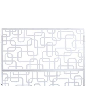 English Elm Outdoor Freestanding Geometric Metal Privacy Panel for Patio Balcony Deck Garden White W465P193251