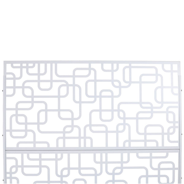English Elm Outdoor Freestanding Geometric Metal Privacy Panel for Patio Balcony Deck Garden White W465P193251