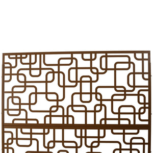 English Elm Outdoor Freestanding Geometric Metal Privacy Panel for Patio Balcony Deck Garden Brown W465P193254