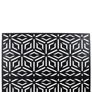 English Elm Outdoor Freestanding Metal Privacy Screen Laser Cut Panel for Patio Deck or Garden Black W465P193263
