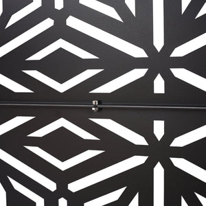English Elm Outdoor Freestanding Metal Privacy Screen Laser Cut Panel for Patio Deck or Garden Black W465P193263