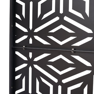 English Elm Outdoor Freestanding Metal Privacy Screen Laser Cut Panel for Patio Deck or Garden Black W465P193263