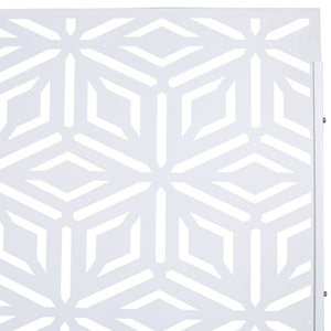 English Elm Outdoor Freestanding Metal Privacy Screen Geometric Lattice Panel for Deck Patio Garden White PS115 W465P193266