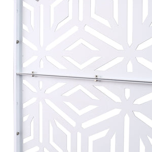 English Elm Outdoor Freestanding Metal Privacy Screen Geometric Lattice Panel for Deck Patio Garden White PS115 W465P193266