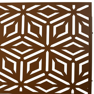 English Elm Outdoor Freestanding Metal Privacy Screen Laser Cut Panel for Patio Deck or Garden Brown W465P193267