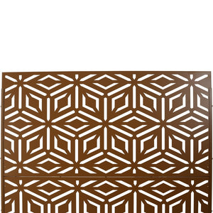 English Elm Outdoor Freestanding Metal Privacy Screen Laser Cut Panel for Patio Deck or Garden Brown W465P193267