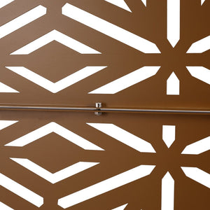 English Elm Outdoor Freestanding Metal Privacy Screen Laser Cut Panel for Patio Deck or Garden Brown W465P193267