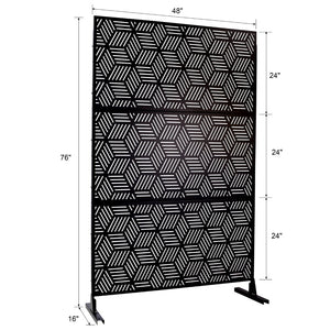 English Elm Outdoor Freestanding Metal Privacy Screen Lattice Panel for Patio Deck or Garden Black PS116 W465P193268