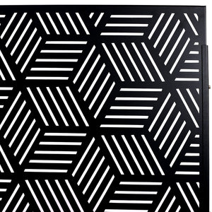 English Elm Outdoor Freestanding Metal Privacy Screen Lattice Panel for Patio Deck or Garden Black PS116 W465P193268