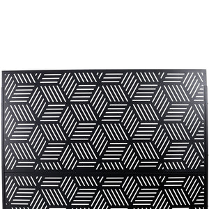 English Elm Outdoor Freestanding Metal Privacy Screen Lattice Panel for Patio Deck or Garden Black PS116 W465P193268