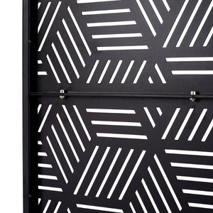 English Elm Outdoor Freestanding Metal Privacy Screen Lattice Panel for Patio Deck or Garden Black PS116 W465P193268