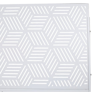 English Elm Outdoor Freestanding Metal Privacy Screen Lattice Panel for Patio Deck or Garden White PS116 W465P193269