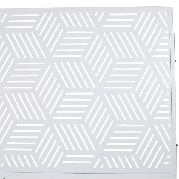 English Elm Outdoor Freestanding Metal Privacy Screen Lattice Panel for Patio Deck or Garden White PS116 W465P193269