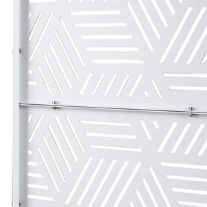 English Elm Outdoor Freestanding Metal Privacy Screen Lattice Panel for Patio Deck or Garden White PS116 W465P193269