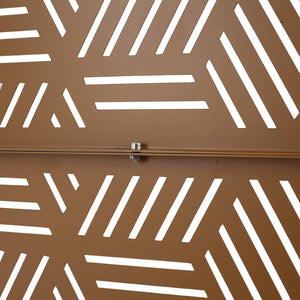 English Elm Outdoor Geometric Metal Privacy Screen Freestanding Sculptural Lattice Panel for Patio Brown W465P193272