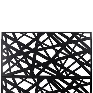 English Elm Outdoor Freestanding Metal Privacy Screen Geometric Panel for Patio Deck or Garden Black W465P193273
