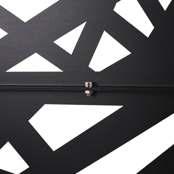 English Elm Outdoor Freestanding Metal Privacy Screen Geometric Panel for Patio Deck or Garden Black W465P193273