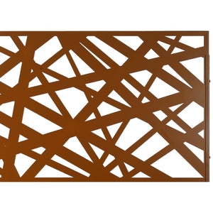 English Elm Outdoor Freestanding Metal Privacy Screen Geometric Panel for Patio Deck or Garden Brown W465P193275