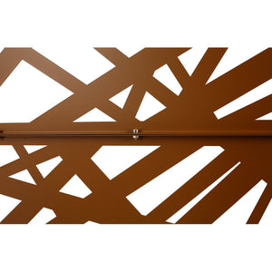 English Elm Outdoor Freestanding Metal Privacy Screen Geometric Panel for Patio Deck or Garden Brown W465P193275