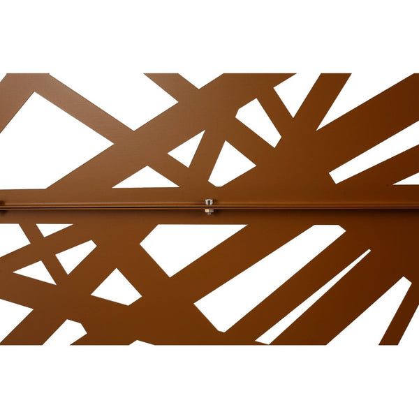English Elm Outdoor Freestanding Metal Privacy Screen Geometric Panel for Patio Deck or Garden Brown W465P193275