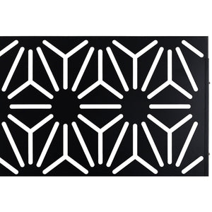 English Elm Outdoor Geometric Metal Privacy Screen Freestanding Sculptural Lattice Panel for Patio Black W465P193277