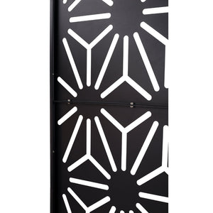 English Elm Outdoor Geometric Metal Privacy Screen Freestanding Sculptural Lattice Panel for Patio Black W465P193277