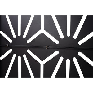 English Elm Outdoor Geometric Metal Privacy Screen Freestanding Sculptural Lattice Panel for Patio Black W465P193277