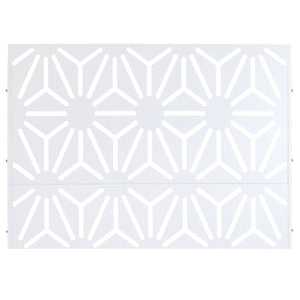 English Elm Outdoor Geometric Metal Privacy Screen Freestanding Sculptural Lattice Panel for Patio White W465P193278