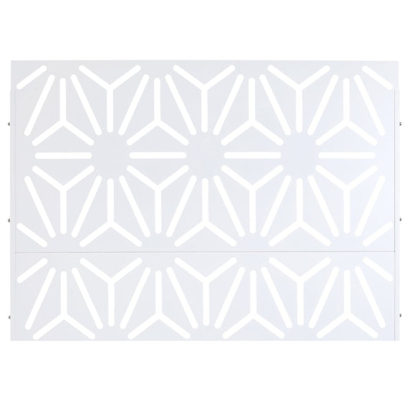 English Elm Outdoor Geometric Metal Privacy Screen Freestanding Sculptural Lattice Panel for Patio White W465P193278