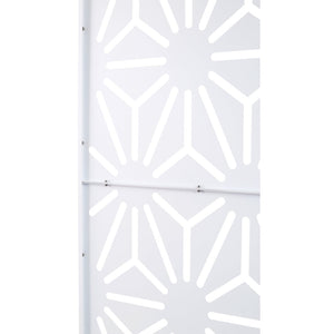 English Elm Outdoor Geometric Metal Privacy Screen Freestanding Sculptural Lattice Panel for Patio White W465P193278