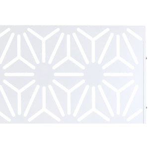 English Elm Outdoor Geometric Metal Privacy Screen Freestanding Sculptural Lattice Panel for Patio White W465P193278